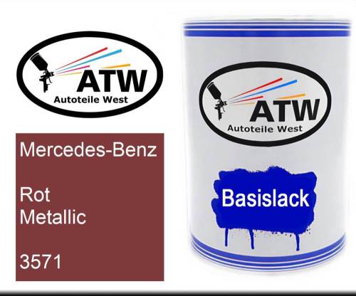 Mercedes-Benz, Rot Metallic, 3571: 500ml Lackdose, von ATW Autoteile West.